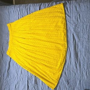 Boden Yellow A-line eyelet skirt 10L Great Fall Or Summer Golden Sunshine